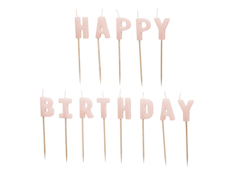 Geburtstagskerzen "Happy Birthday" 2,5 cm | Rosa