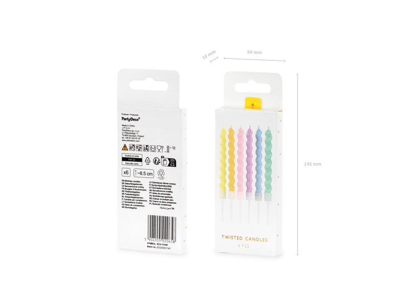 Kerzen Bunt Gedreht 8,5 cm