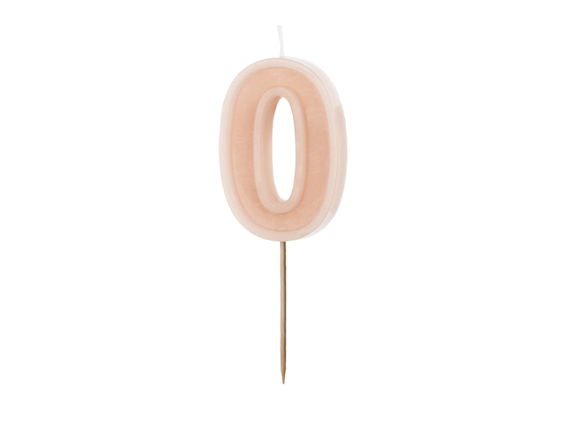 Kerzenzahl #0 | 6 cm Puderrosa