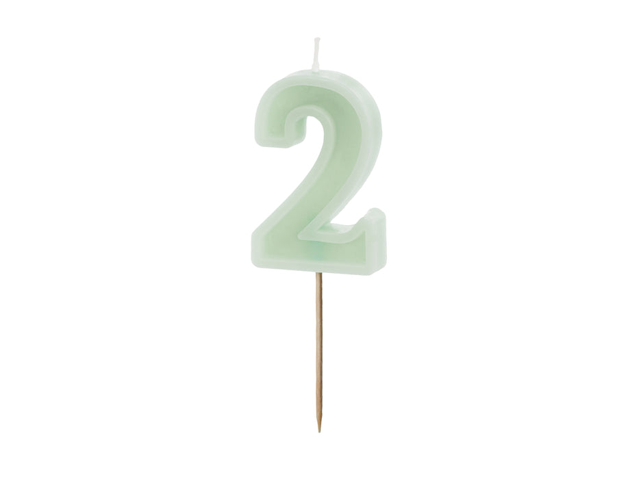 Kerzenzahl #2 | 6 cm Grün