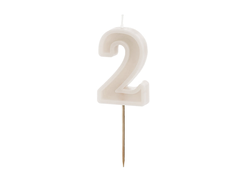 Kerzenzahl #2 | 6 cm Grau