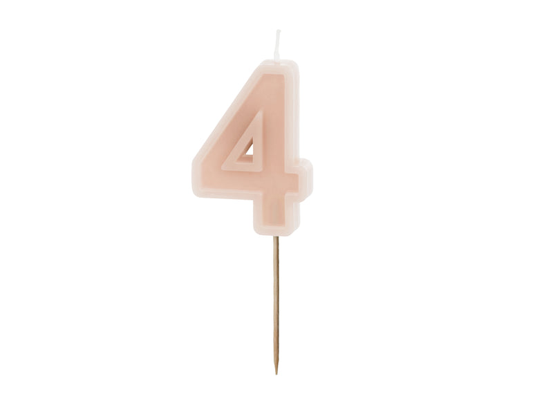 Kerzenzahl #4 | 6 cm Puderrosa
