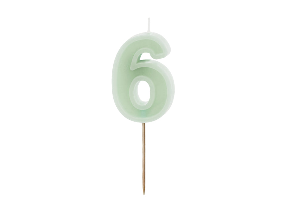 Kerzenzahl #6 | 6 cm Grün