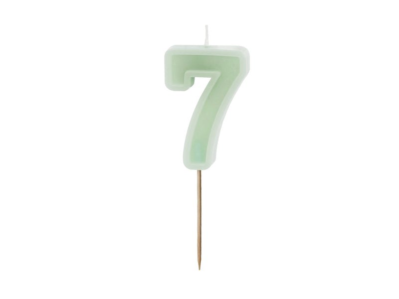 Kerzenzahl #7 | 6 cm Grün