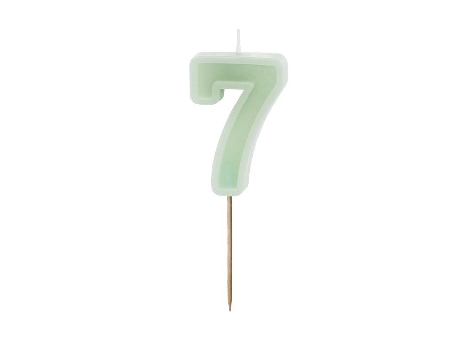 Kerzenzahl #7 | 6 cm Grün
