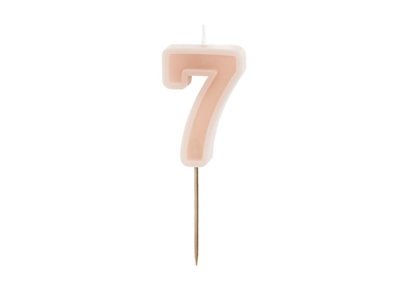 Kerzenzahl #7 | 6 cm Puderrosa