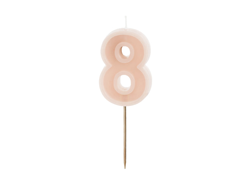 Kerzenzahl #8 | 6 cm Puderrosa