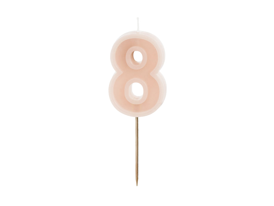 Kerzenzahl #8 | 6 cm Puderrosa