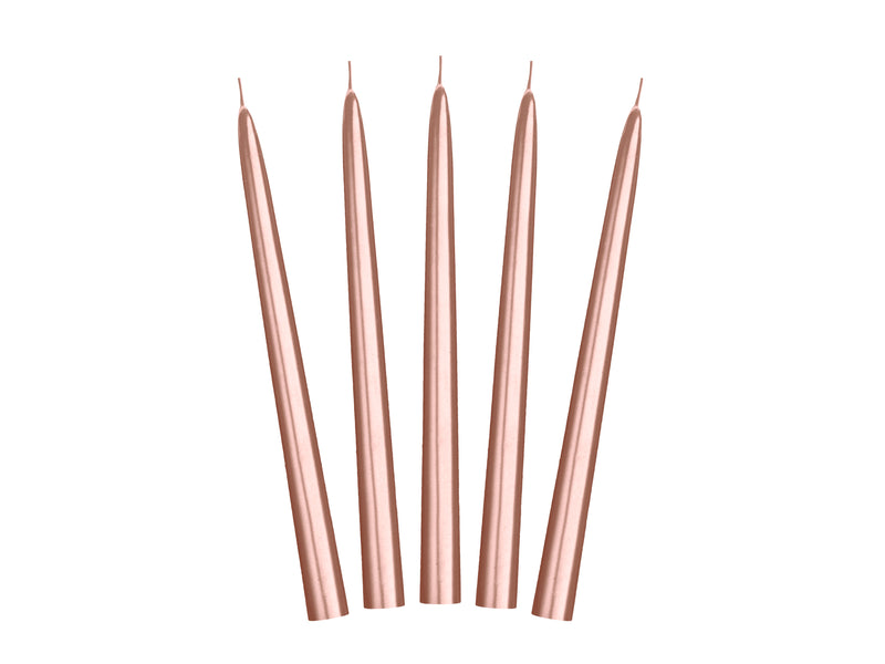 Spitzkerzen 24cm 10Stk. | Roségold Metallic