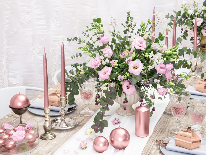 Spitzkerzen 24cm 10Stk. | Roségold Metallic