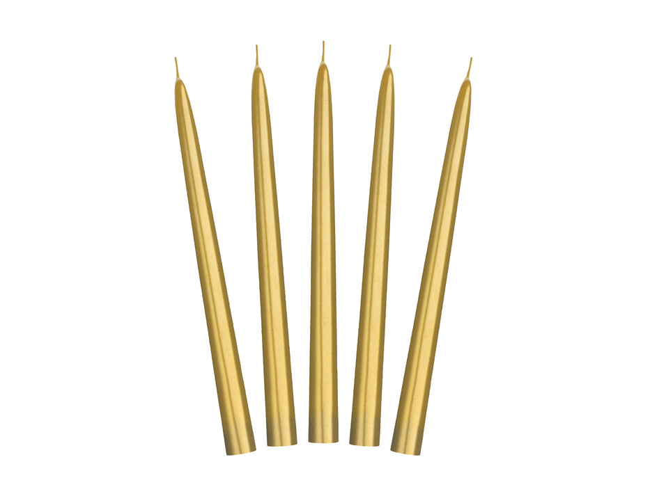 Spitzkerze 24 cm 10Stk. | Gold Metallic