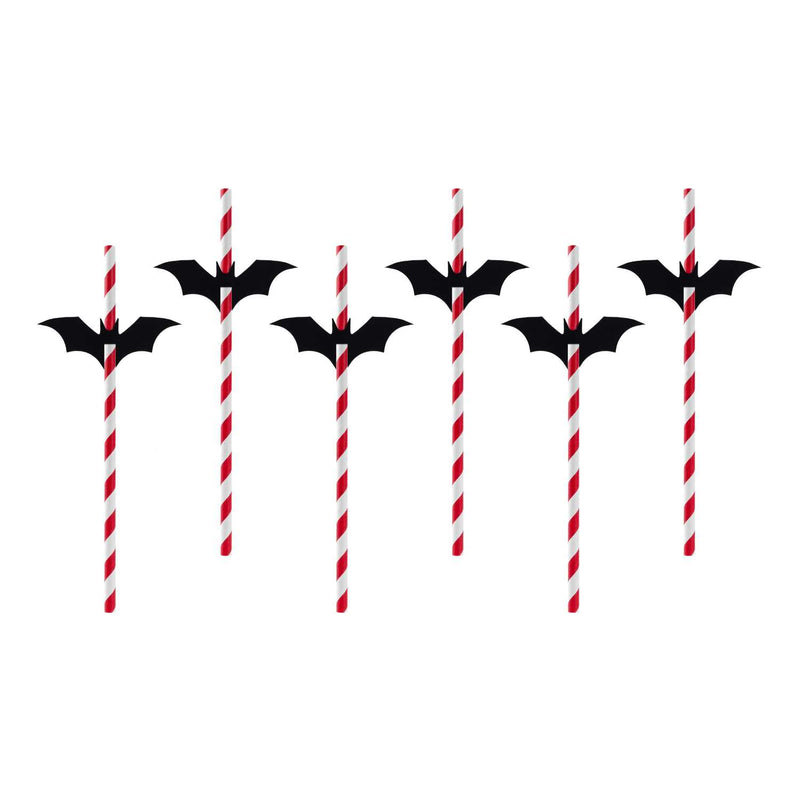 Papierstrohhalme Halloween "Fledermäuse" | 19,5 cm