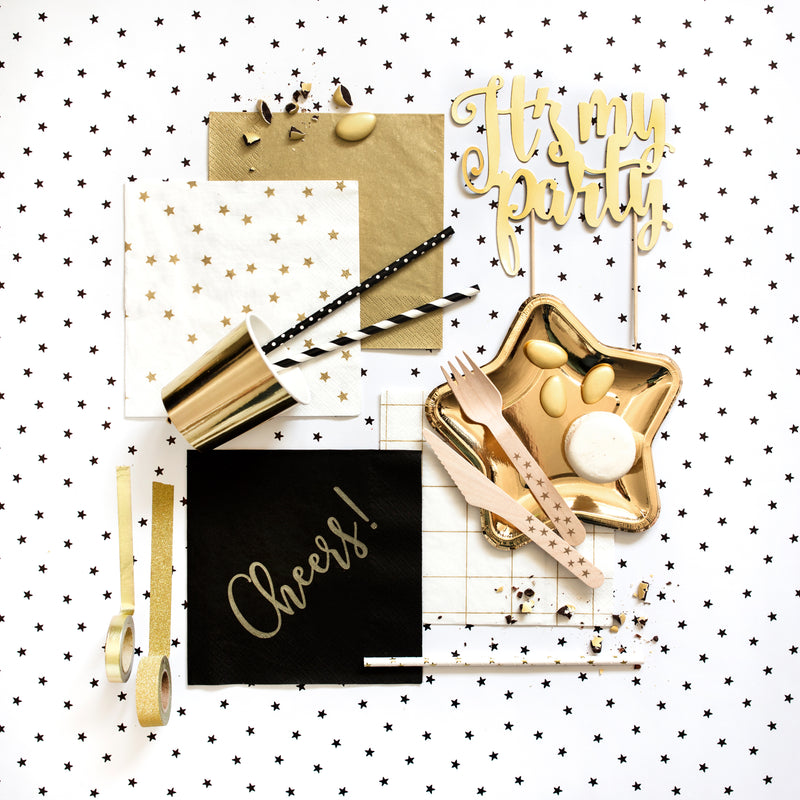 Servietten Uni 20Stk./33x33cm | Gold Metallic