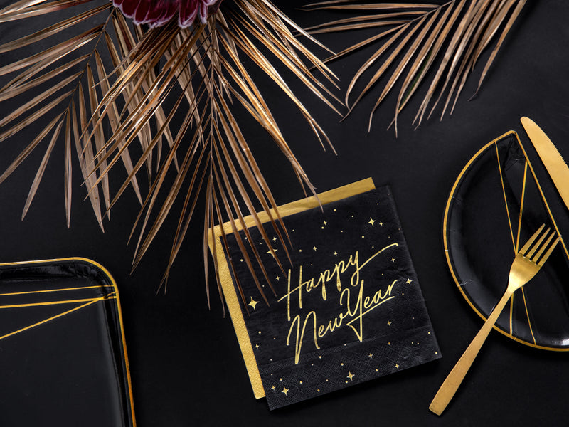 Servietten Uni 20Stk./33x33cm | Gold Metallic
