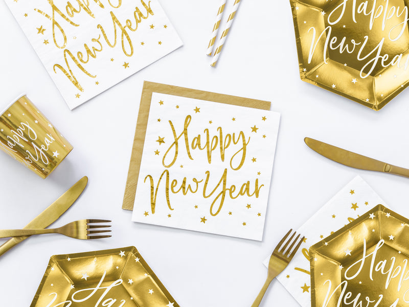 Servietten Uni 20Stk./33x33cm | Gold Metallic