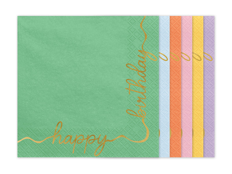 Servietten "Happy Birthday" 12Stk./33x33cm | Bunt