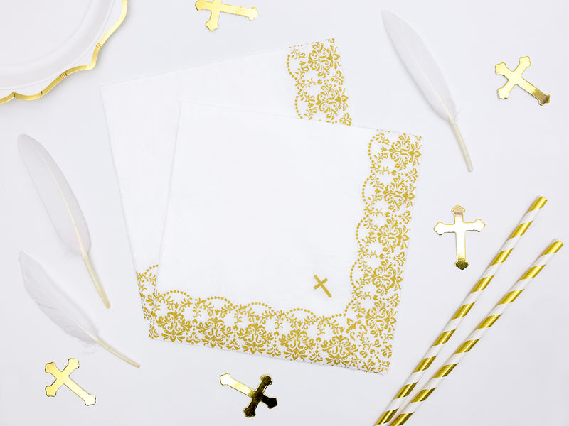 Servietten "Kommunion" 20Stk./33x33cm | Gold