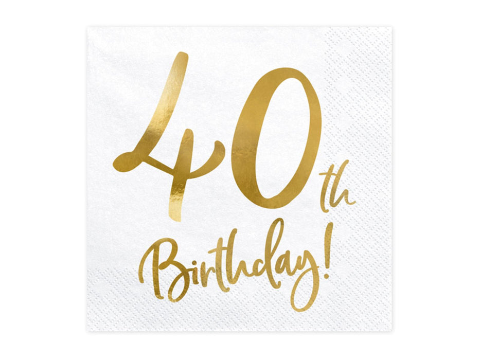 Servietten "Birthday Gold" 20Stk./33x33cm | #40