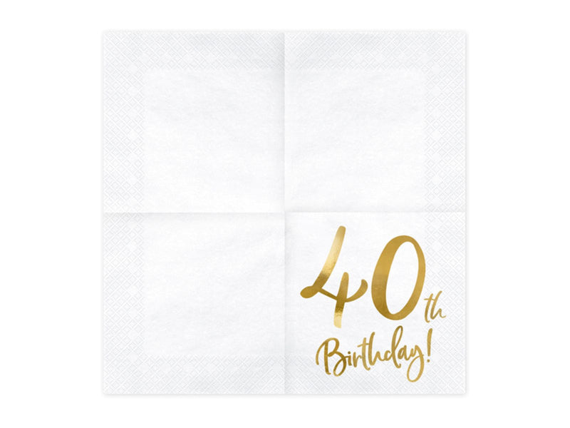 Servietten "Birthday Gold" 20Stk./33x33cm | #40