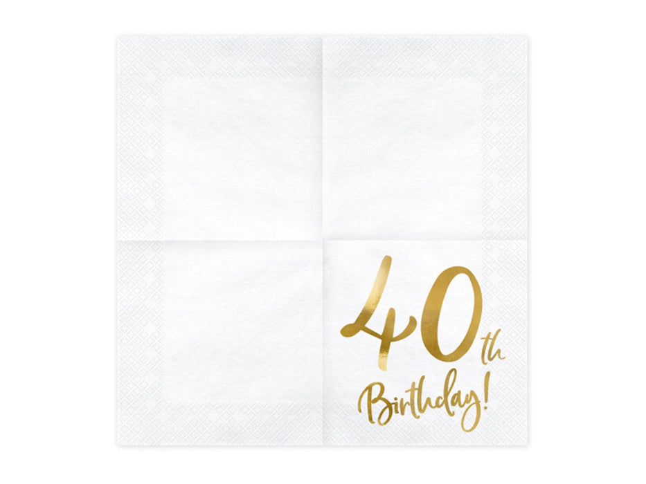 Servietten "Birthday Gold" 20Stk./33x33cm | #40