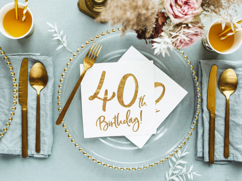 Servietten "Birthday Gold" 20Stk./33x33cm | #40