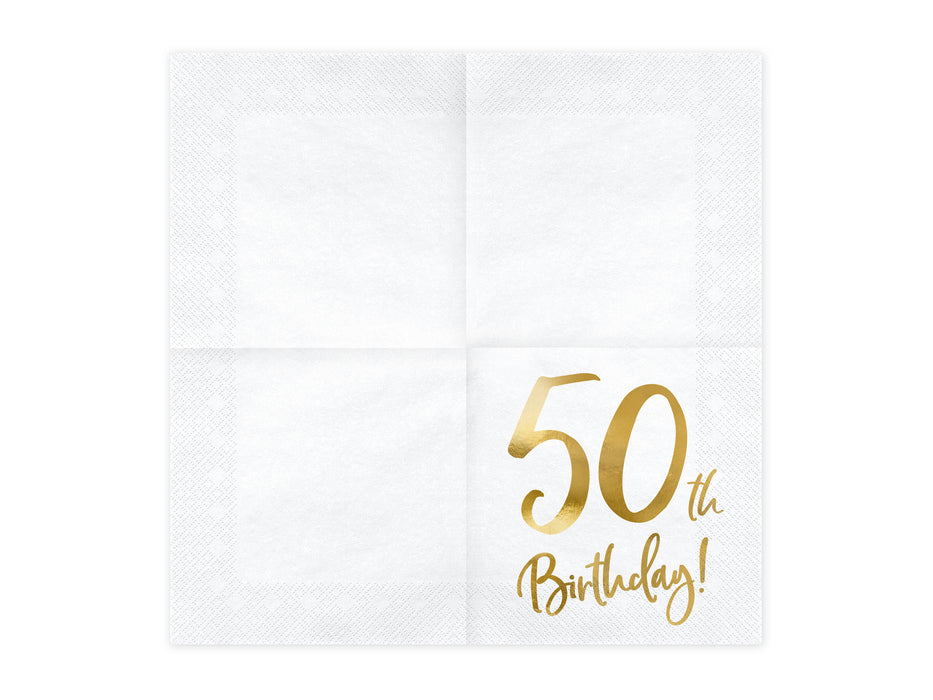 Servietten "Birthday Gold" 20Stk./33x33cm | #50