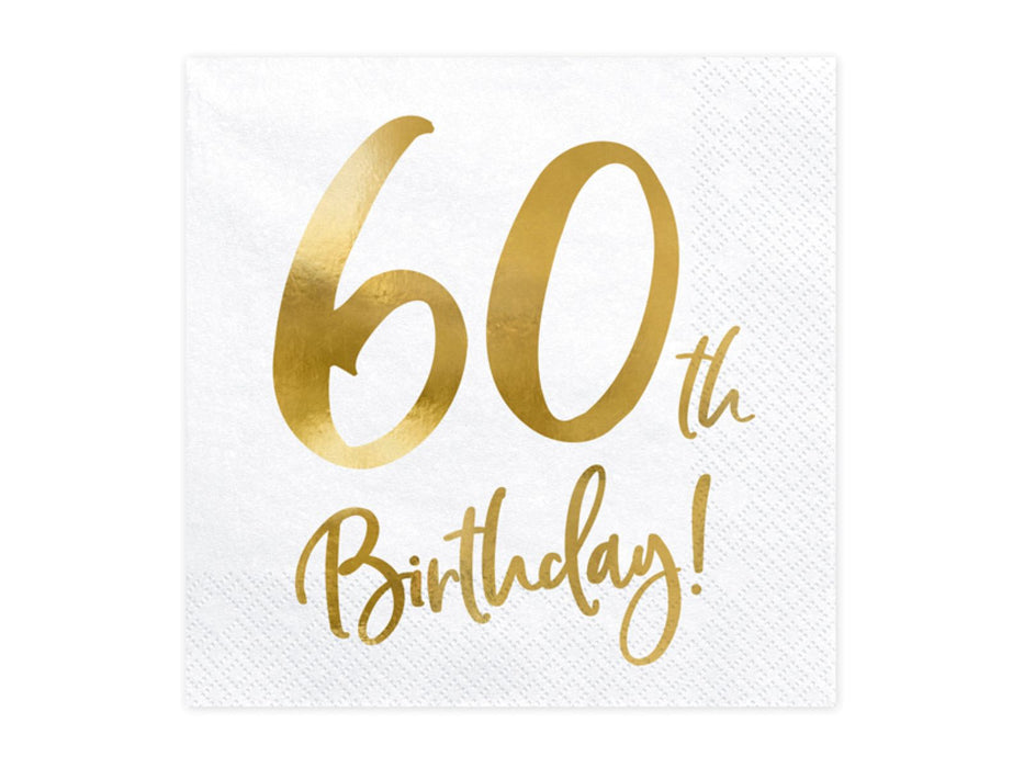 Servietten "Birthday Gold" 20Stk./33x33cm | #60