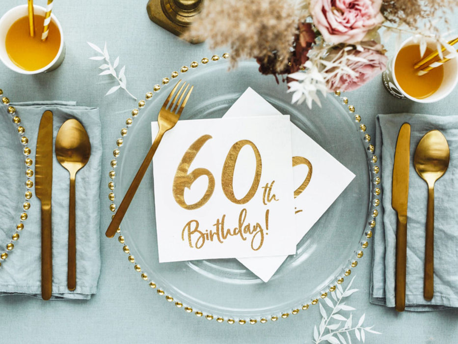 Servietten "Birthday Gold" 20Stk./33x33cm | #60