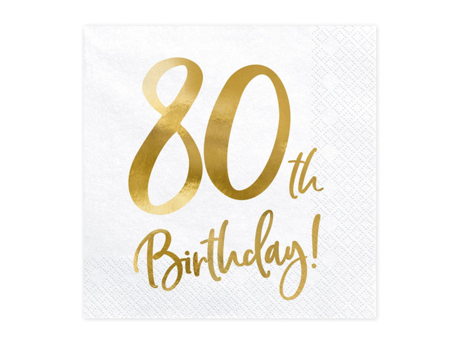 Servietten "Birthday Gold" 20Stk./33x33cm | #80