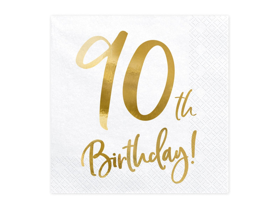 Servietten "Birthday Gold" 20Stk./33x33cm | #90