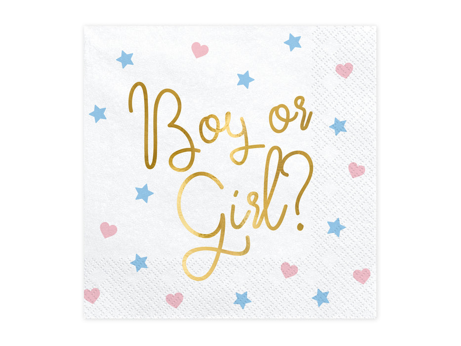Servietten "Boy or Girl" - Gold | 20Stk./33x33cm