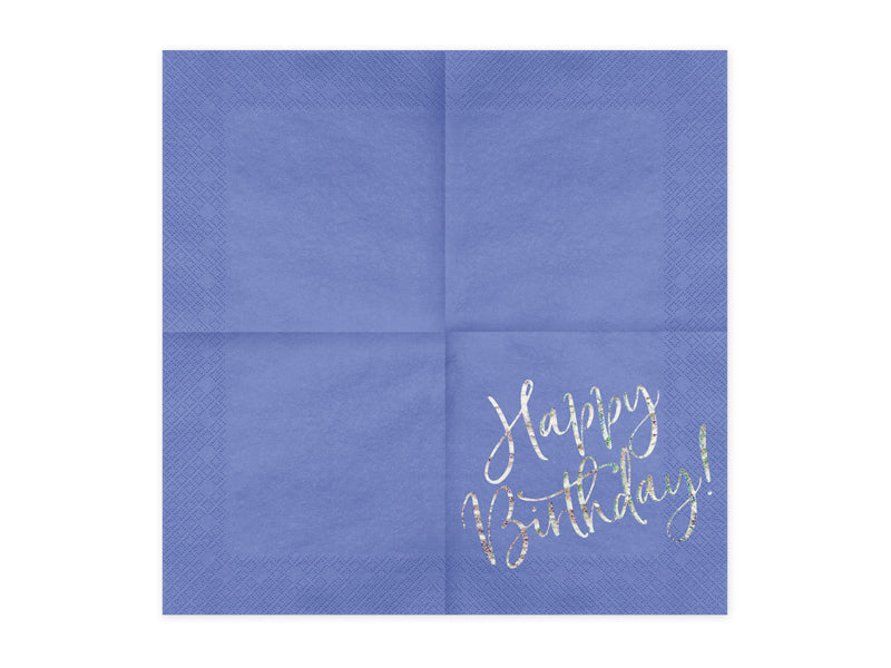 Servietten Happy Birthday 33x33cm/20St. Blau