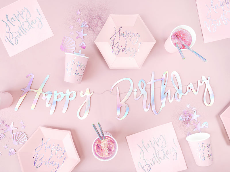 Servietten "Happy Birthday" 20Stk./33x33cm | Rosa