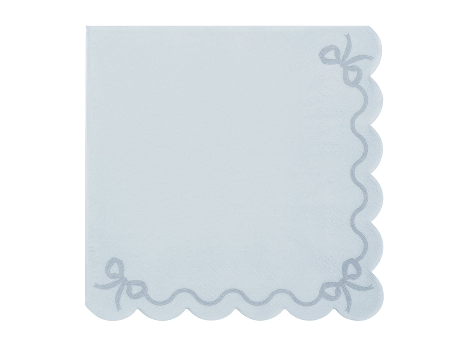Servietten mit Rüschenrand Hellblau 33x33cm/12 St.