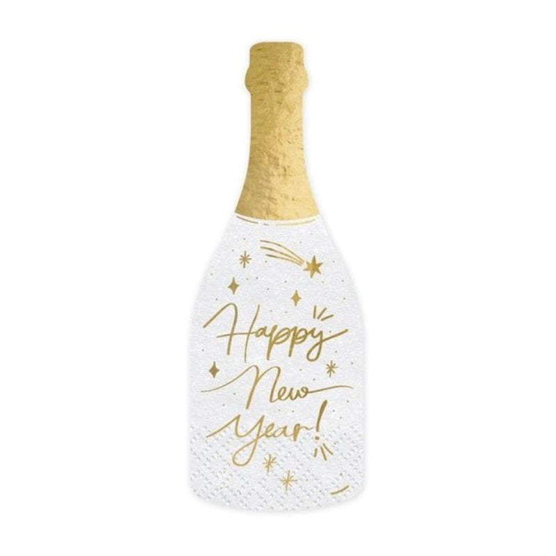 Servietten Champagner "Happy New Year" 20Stk./7x19cm