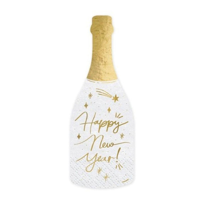 Servietten Champagnerflasche "Happy New Year!" | 7x19cm/20 St.