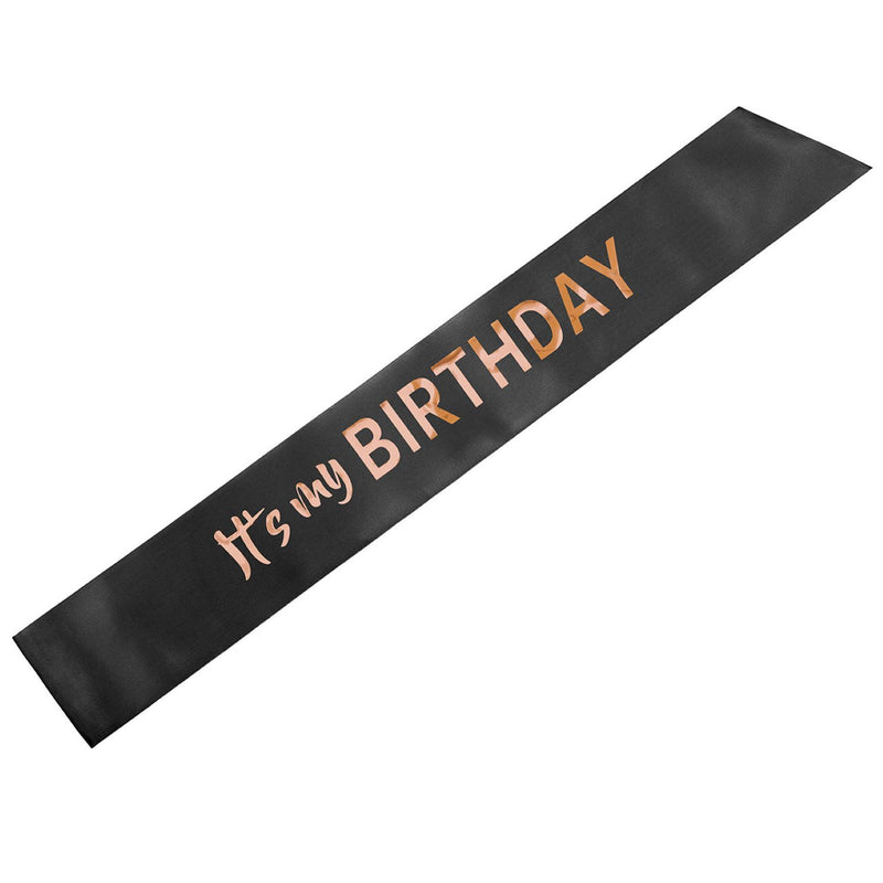 It´s my birthday Schärpe | Schwarz Roségold