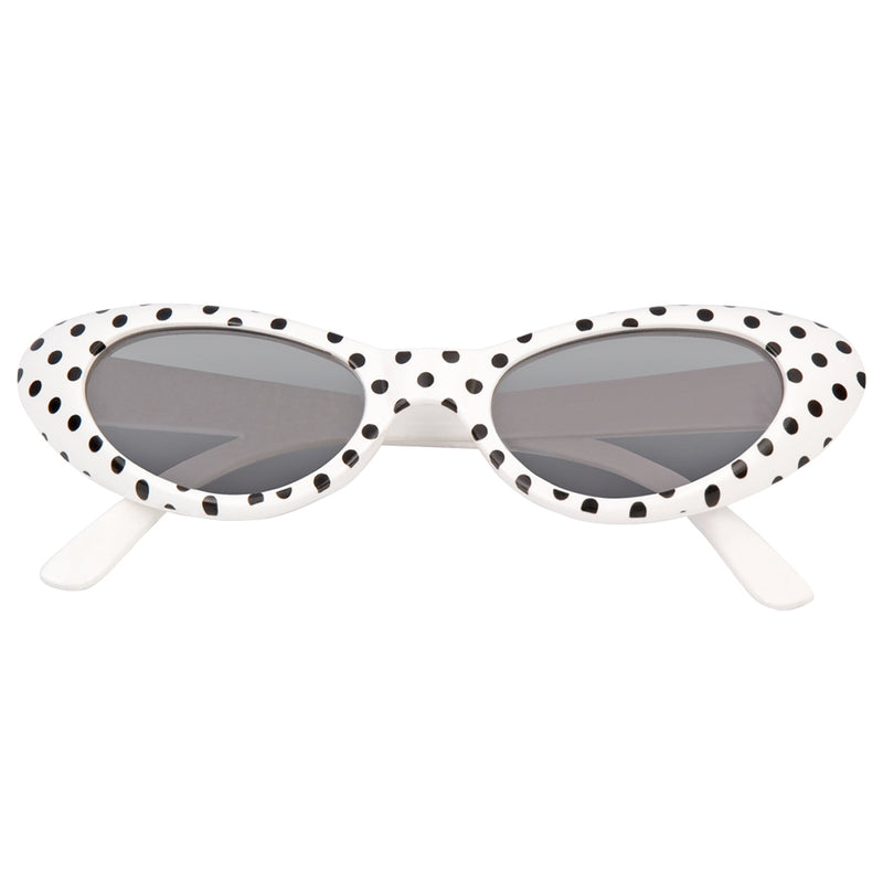 Cat Eye Brille Sandy mit Punkten | Weiß Schwarz