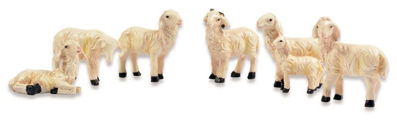 Schafe für Weihnachtskrippe - 6-tlg. Tierset Größe 4-5 cm | 78055