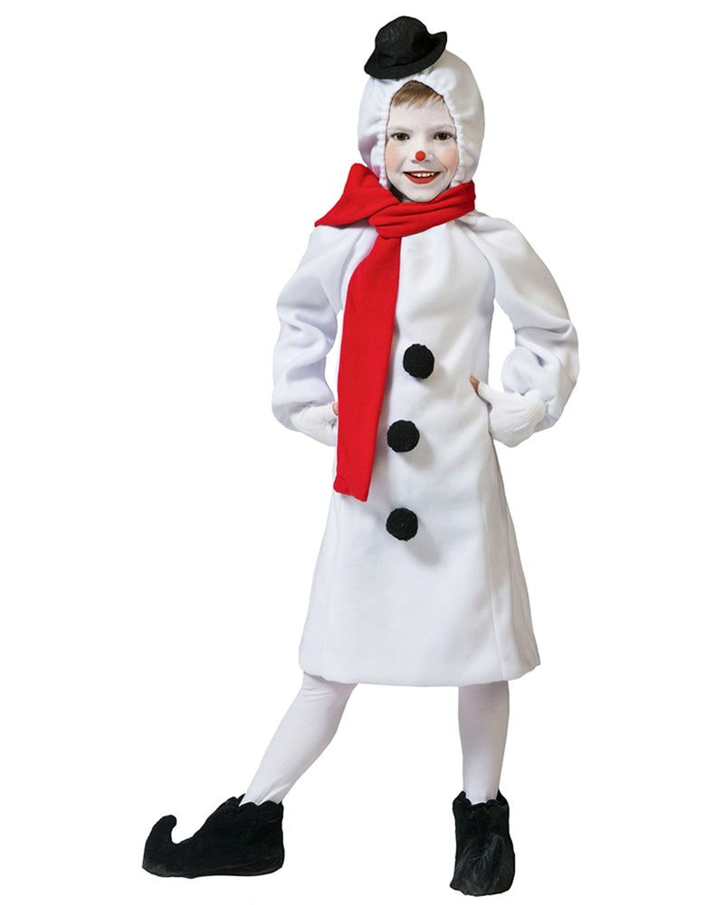 Schneemann Kostüm für Mädchen - Weißes Kleid | Kinderkostüm Winter Weihnachten Karneval