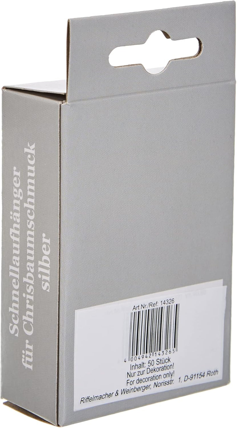 Kugel-Aufhänger in Box, | 50 Stück Silber