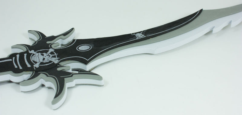 Schaumstoff Piratenschwert 66 cm – Gezackter Piratensäbel Schwarz Grau