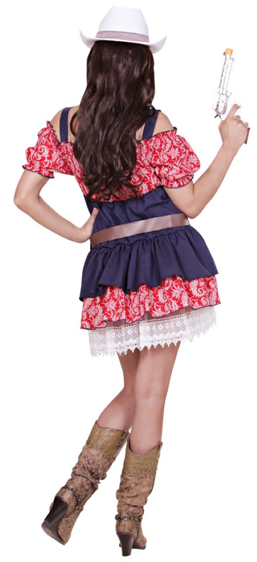 Cowgirl "Selina" Damenkostüm - Western Cowboy | Blau Rot