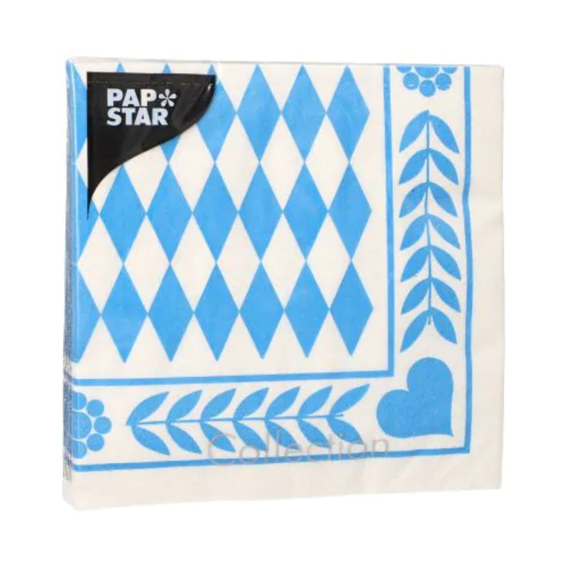 Servietten "Bayrisch Blau" 33x33cm/20Stk. | 3-lagig