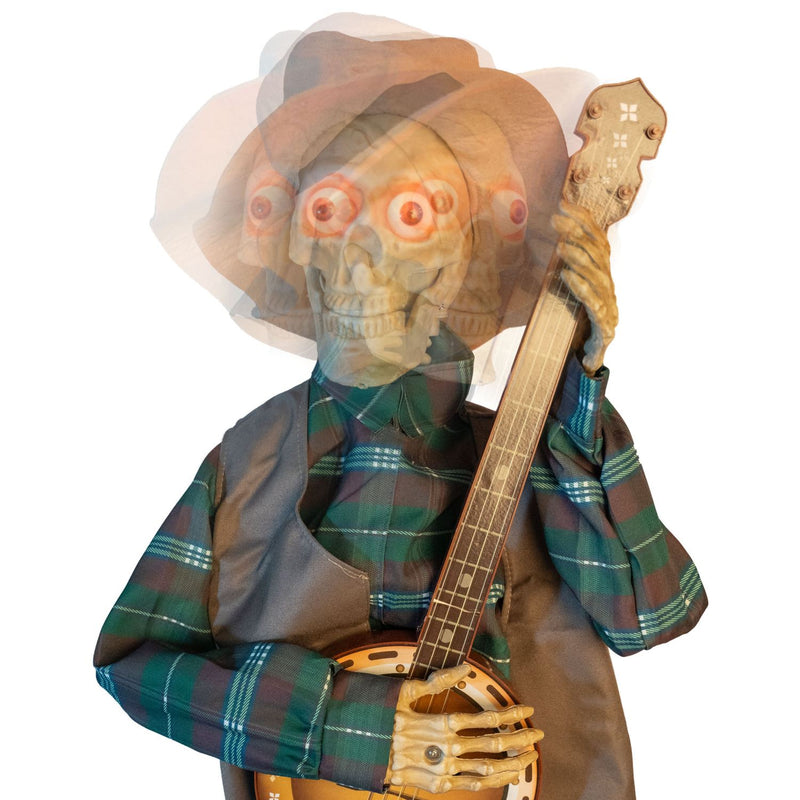 Skelett mit Banjo - Animiert | 98 x 31 x 27 cm