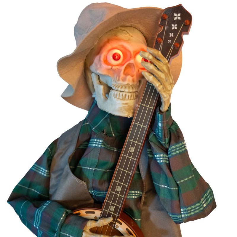 Skelett mit Banjo - Animiert | 98 x 31 x 27 cm
