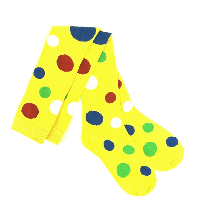 Overknees Clown Kniestrümpfe "Polka Dot" - 414030 | Gelb Bunt