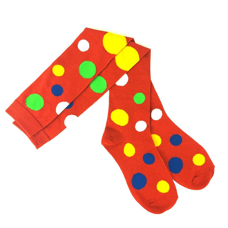 Overknees Clown Kniestrümpfe "Polka Dot" - 414039 | Rot Bunt