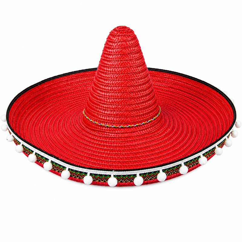 Mexikaner Sombrero mit Troddeln - Ø 60 cm | Rot