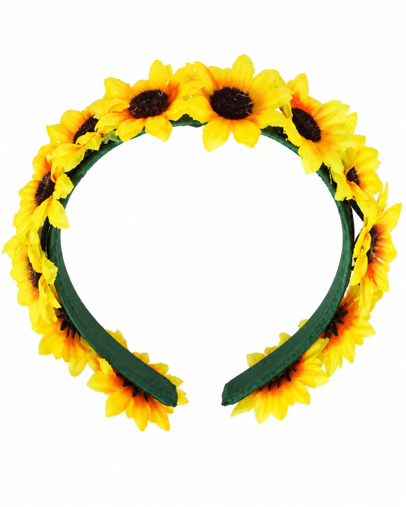 Haarreif mit Sonnenblumen zum Kostüm | Party Zubehör Gärtner Hippie Fasching